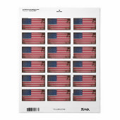Vintage US-Flagge Adressaufkleber (Vorne)