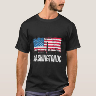 Vintage US-Flagge American City Skyline Washington T-Shirt
