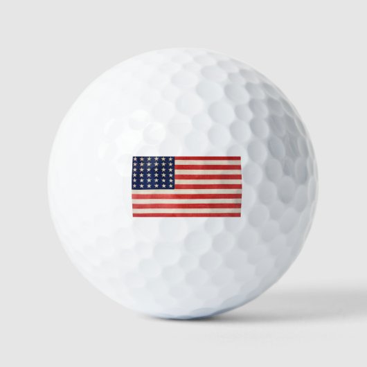 Vintage US Flagge - amerikanische Flagge Golfball (Vorderseite)