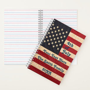 Vintage US Flagge - Amerikanische Flagge Notizblock