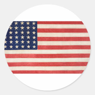 Vintage US Flagge - amerikanische Flagge Runder Aufkleber