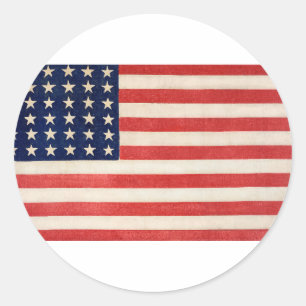 Vintage US Flagge - amerikanische Flagge Runder Aufkleber