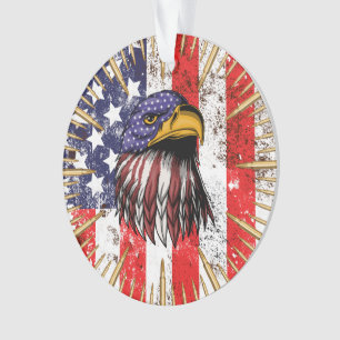 Vintage-US-Flagge Amerikanischer Adler Ornament