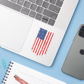 Vintage US-Flagge Aufkleber (Laptop mit iPhone)