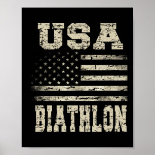 Vintage US-Flagge Biathlon Poster
