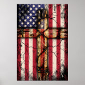 Vintage US-Flagge Christlich Poster (Vorne)