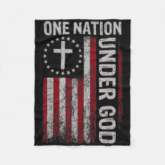 Vintage-US-Flagge Eine Nation unter Gott 4. Juli P Fleecedecke
