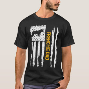 Vintage US-Flagge Französischer Bulldog Dog Vater T-Shirt