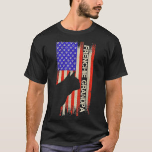 Vintage US-Flagge Französischer Bulldog Grandpa Fr T-Shirt