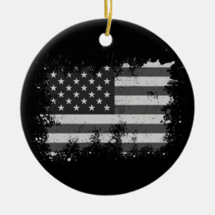 Vintage US-Flagge gestört 4. Juli Patriotic Keramik Ornament