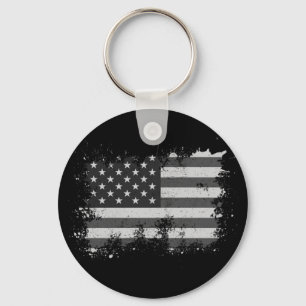 Vintage US-Flagge gestört 4. Juli Patriotic Schlüsselanhänger