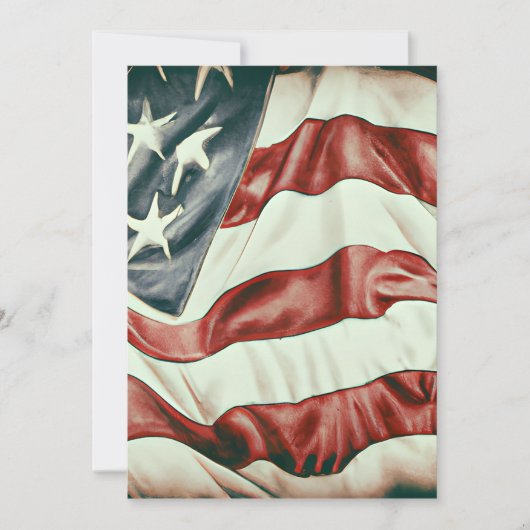 Vintage US-Flagge Grafik Dankeskarte (Vorderseite)