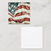 Vintage US-Flagge Grafik Quadratische Visitenkarte (Vorne/Hinten)