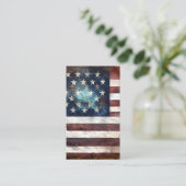 Vintage US-Flagge Grafik Visitenkarte (Stehend Vorderseite)