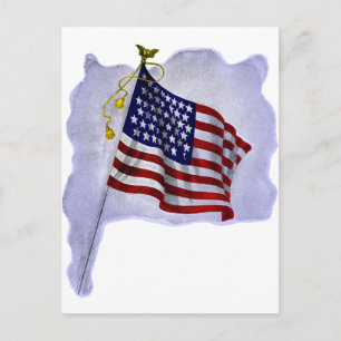 Vintage US-Flagge in patriotischen Farben Postkarte