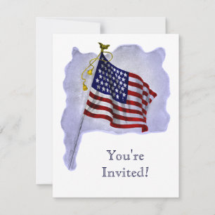 Vintage-US-Flagge individuelle Party-Einladungen Einladung