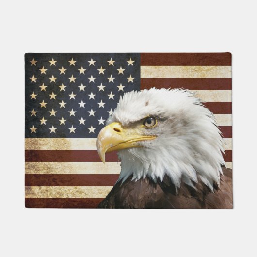 Vintage US-Flagge mit American Eagle Fußmatte (Vorderseite)