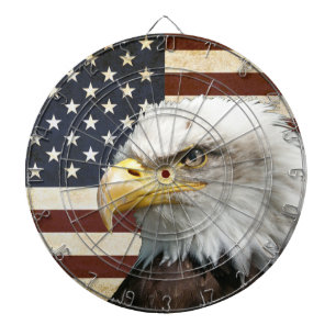 Vintage-US-Flagge mit amerikanischem Adler Dartscheibe