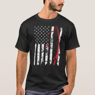 Vintage US-Flagge mit Fischen von Fisch- und Fisch T-Shirt