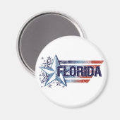 Vintage US-Flagge mit Star - Florida Magnet (Vorderseite/Rückseite)