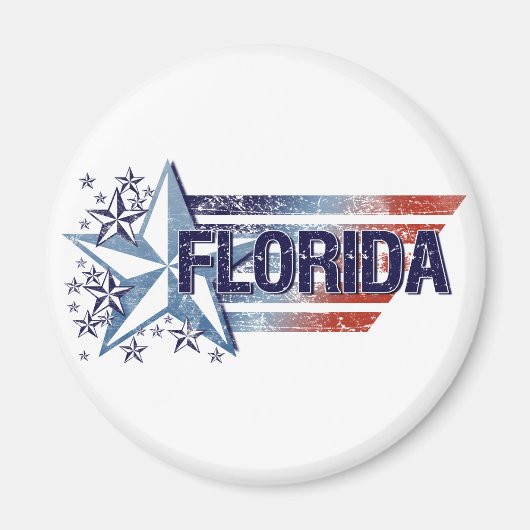Vintage US-Flagge mit Star - Florida Magnet (Vorne)