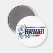 Vintage US-Flagge mit Star - Hawaii Magnet (Vorderseite/Rückseite)