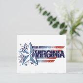 Vintage US-Flagge mit Star - West Virginia Postkarte (Stehend Vorderseite)