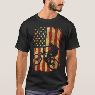 Vintage US-Flagge MTB Retro Mountainbike T-Shirt