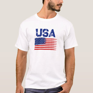 Vintage-US-Flagge-Patriotismus-Grafik-T-Shirt T-Shirt