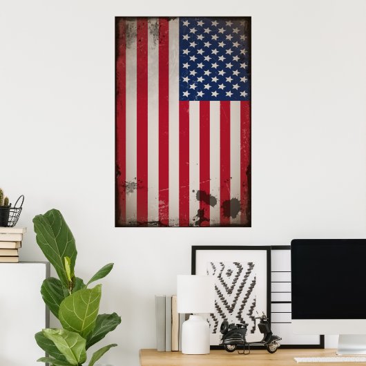 Vintage US-Flagge Poster (Heimbüro)