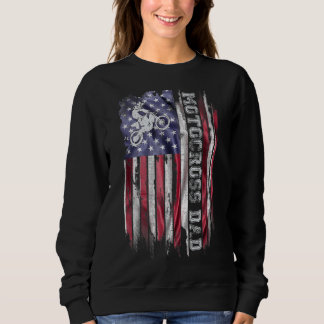 Vintage US-Flagge Proud Motocross Dirt Bike Vater Sweatshirt