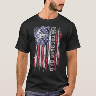 Vintage US-Flagge Proud Motocross Dirt Bike Vater T-Shirt