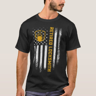 Vintage US-Flagge Remüde Locksmith Karriere Retire T-Shirt