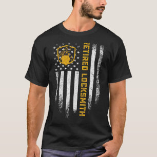 Vintage US-Flagge Remüde Locksmith Karriere Retire T-Shirt