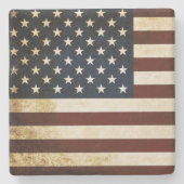 Vintage US-Flagge Steinuntersetzer (Vorderseite)