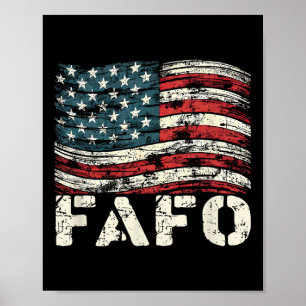 Vintage US-Flagge Trump Fafo Patriotic Retro Poster