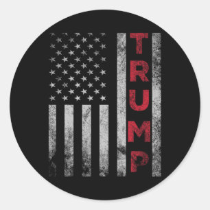 Vintage US-Flagge Trump Runder Aufkleber