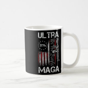 Vintage US-Flagge Ultra Gun USA 4. Juli Trump 2 Kaffeetasse
