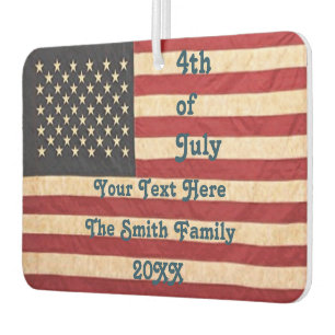Vintage US Flagge unter amerikanischer Flagge Autolufterfrischer