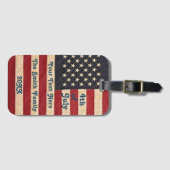 Vintage US Flagge unter amerikanischer Flagge Gepäckanhänger (Vorderseite (Horizontal))