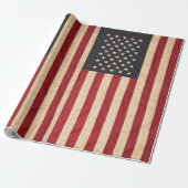 Vintage US Flagge unter amerikanischer Flagge Geschenkpapier (Ungerollt)