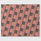Vintage US Flagge unter amerikanischer Flagge Geschenkpapier (Flach)