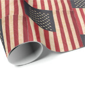 Vintage US Flagge unter amerikanischer Flagge Geschenkpapier (Rolleneckpunkt)