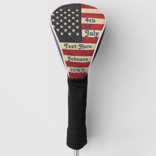 Vintage US Flagge unter amerikanischer Flagge Golf Headcover