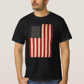 Vintage US Flagge unter amerikanischer Flagge T-Shirt (Vorderseite)
