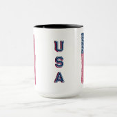 Vintage US-Flagge (Vertikal) / Tasse für Blauen Te (Zentrum)
