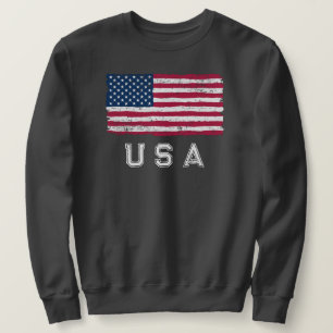 Vintage US-Flagge (weißer Text) Sweatshirt