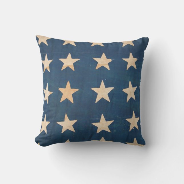Vintage US-Flaggen-Sterne Kissen (Vorderseite)