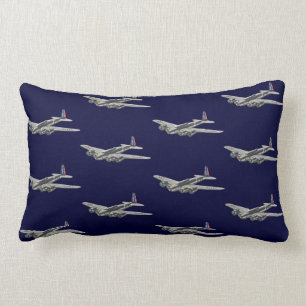 Vintage US-Flugzeug aus dem Zweiten Weltkrieg 2 Lendenkissen