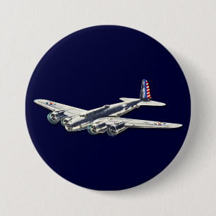 Vintage US-Flugzeug aus dem Zweiten Weltkrieg Button